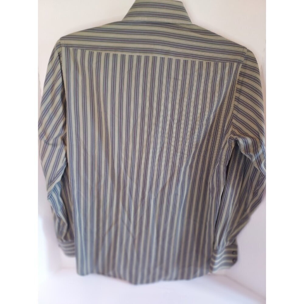 Hugo Boss Men's Long Sleeve Shirt Size 15-32/33 Striped Earthtones - Picture 4 of 6